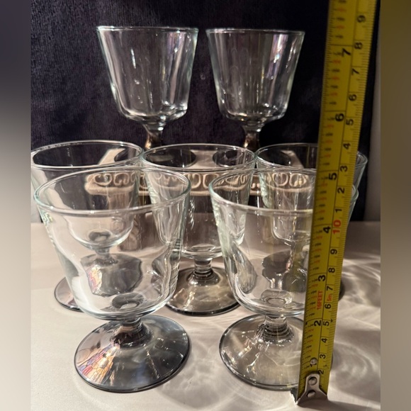 7 Vintage Silver Fade Lo Ball Whiskey MCM, Luster Glass Barware. 6oz - Picture 10 of 12